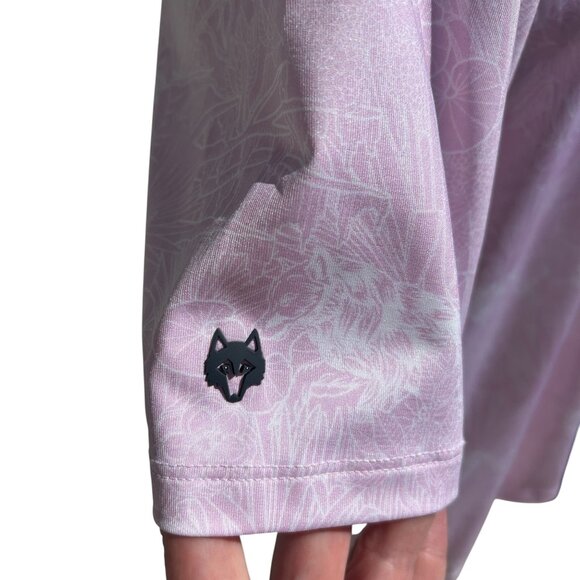Greyson Pink Golf Shirt Wolf Floral sz L Rare White Trim - Picture 6 of 6
